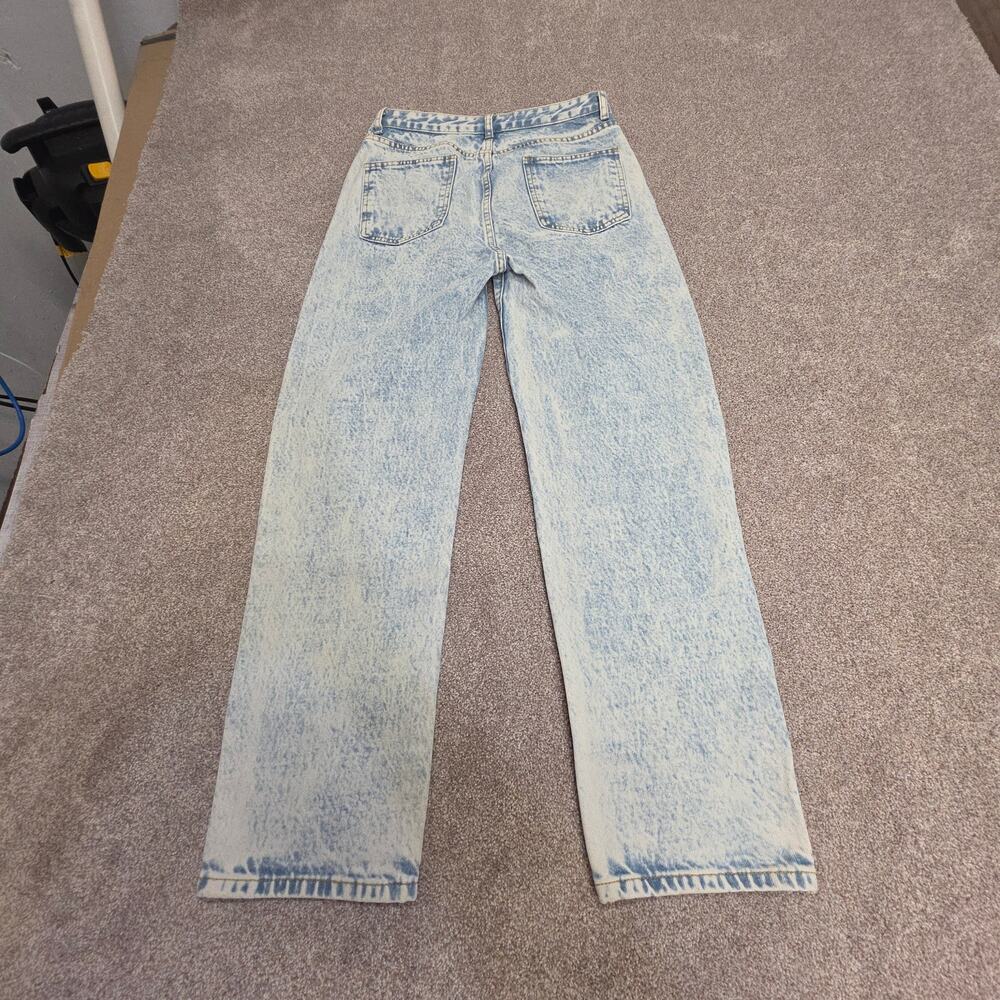 Y2K Indie Sleaze Barrel Acid Wash Bleached High Rise Edikted Straight Jeans sz M